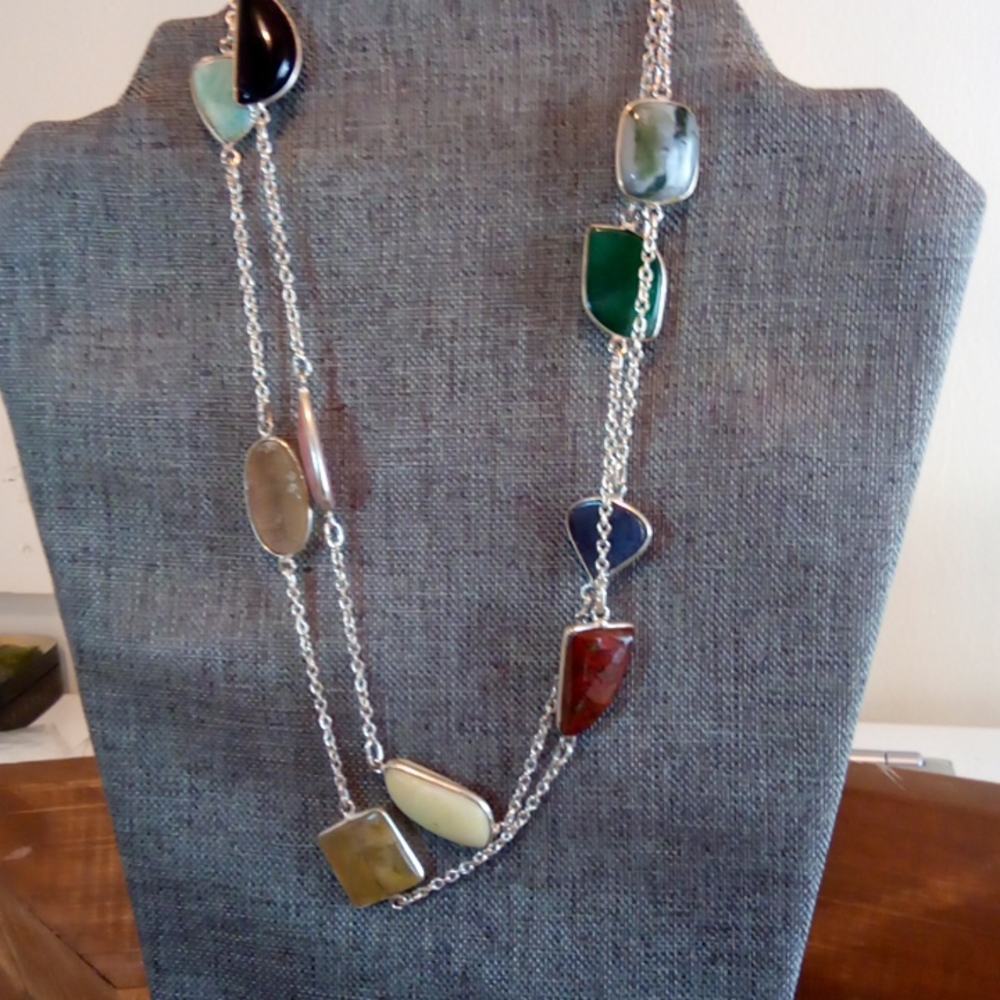 36" multi real stone necklace - Picture 13 of 16